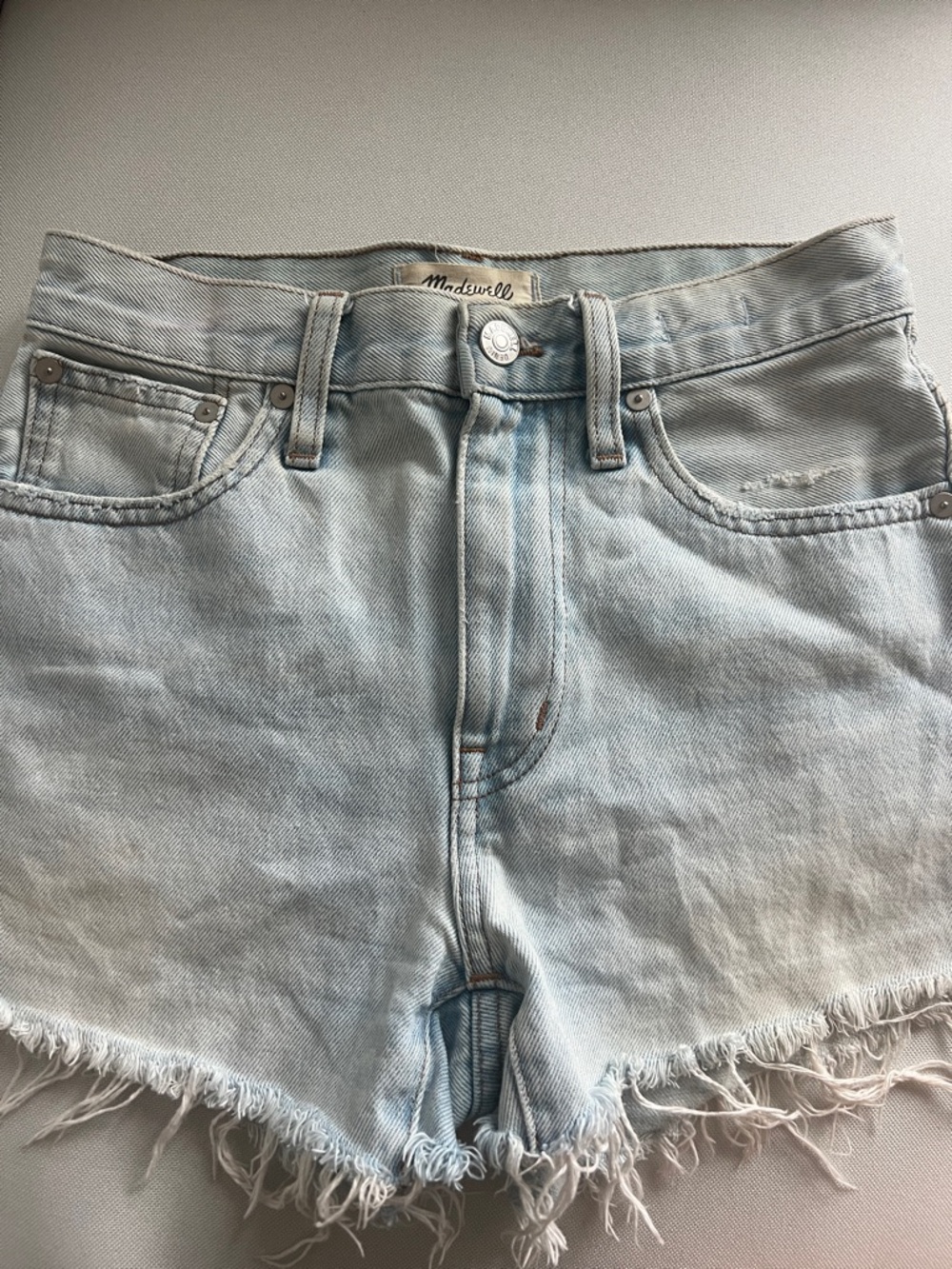 Madewell Faded Light Blue Denim Cutoff Shorts
